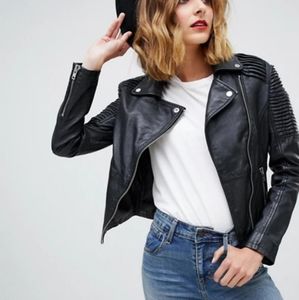 Barney's Leather Biker Jacket (US 10, UK 14)